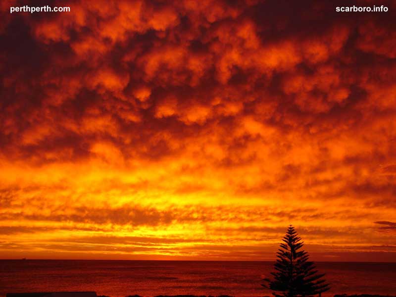 Cyclone sunset Scarborough Beach Indian Ocean