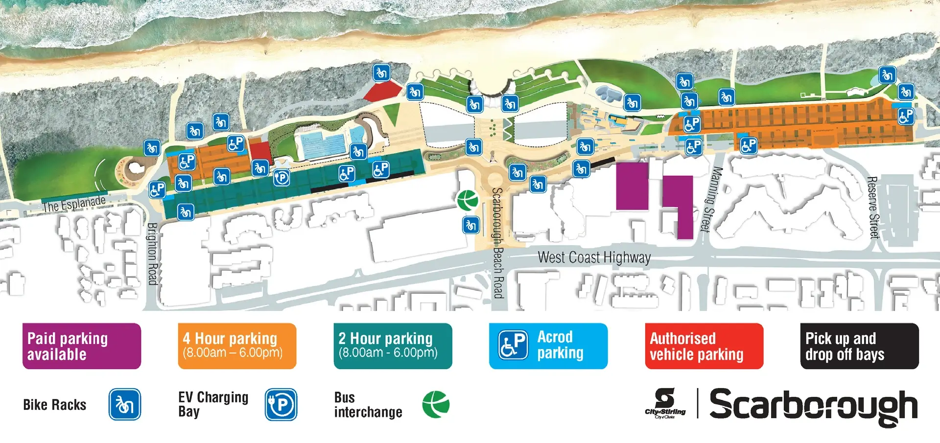 Car parking map Scarborough Beach